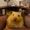 Funny Sad Hamster Emoticon Cushion Cover Pillowcase Upholstery Sofa Throw Pillow Home Decor Pillowcas