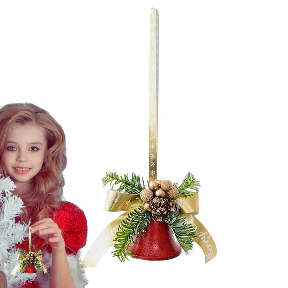 Christmas Bell Ornaments Festive Ornament With Bow And Pine Needles Christmas Party Bells For Party Gathering Porch Winter