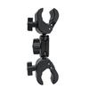 Round-Tube Camera Mounting Clamp with Locking Knobs and Side Threaded Mounts for Organized Accessory Attachment