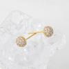 [Merry-Grin] 14K Gf Gold Filled Pin Cubic Ball Earrings Psyche