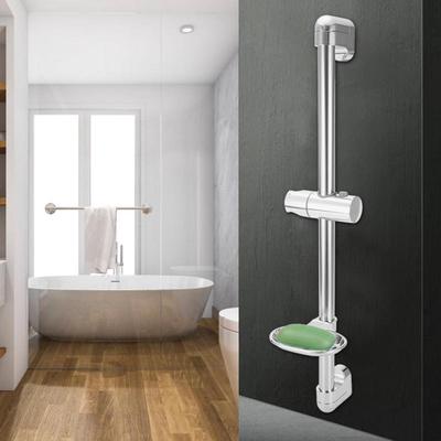 Staffa porta doccia con maniglia di sollevamento in acciaio inox con portasapone G1/2