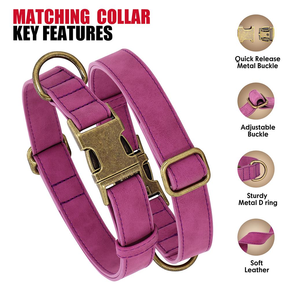 Регульований нашийник і повідець для собаки зі шкіри PU, міцний мотузковий повідець для домашніх тварин, нашийник, м'який для маленьких, середніх, великих собак, бульдогів