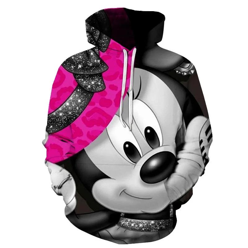 Disney-Moletons Masculinos E Femininos Minnie Mickey Mouse, Streetwear Casual De Hip-hop