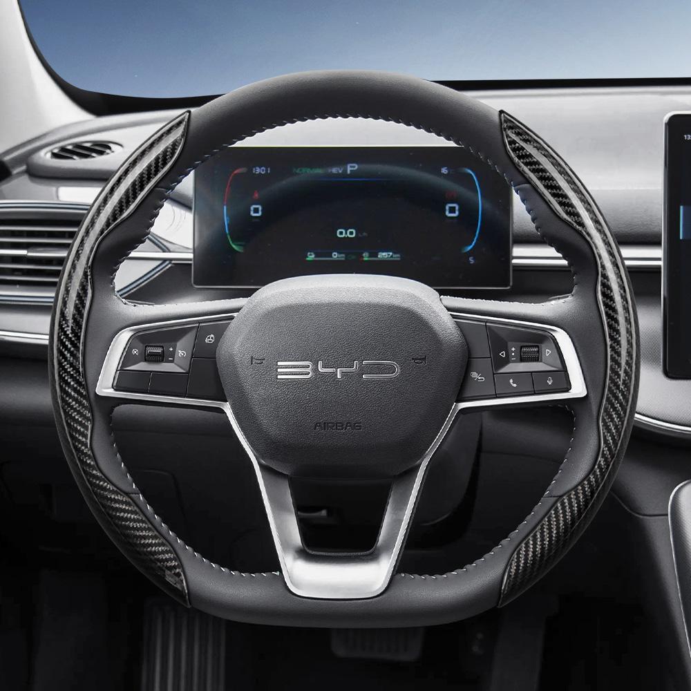 Suitable for Byd Carbon Fiber Texture Steering Wheel Cover with Segmented Quick-Release Design, Durable, for Atto 3 2 Dolphin Seal Sealion Han Song Qi