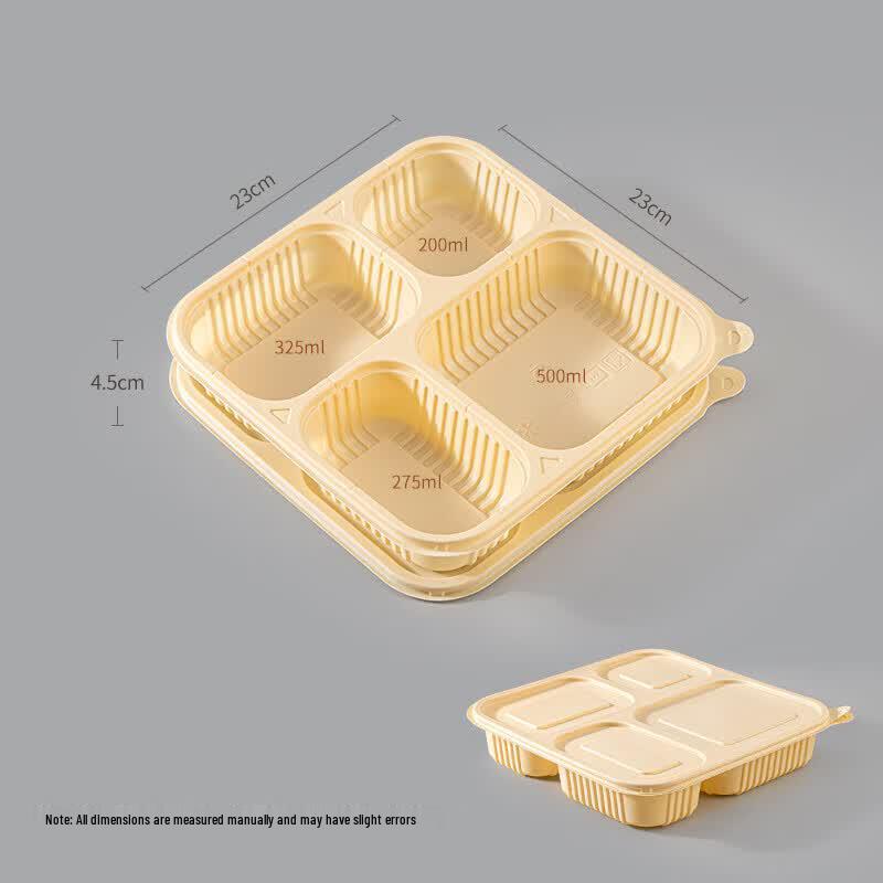 ONYLM Biodegradable Corn Starch 4-Compartment Lunch Box