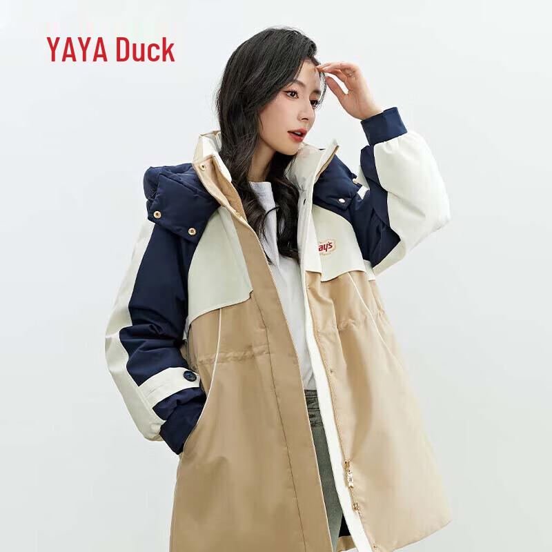 

YAYA Women s Korean Style Waist-Cinched Down Jacket M