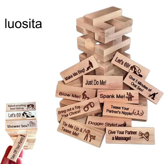 48Pcs Super Naughty Building Blocks, Romantic Adult Party Gift, Valentine Tumbling Tower, Stacking Blocks Game