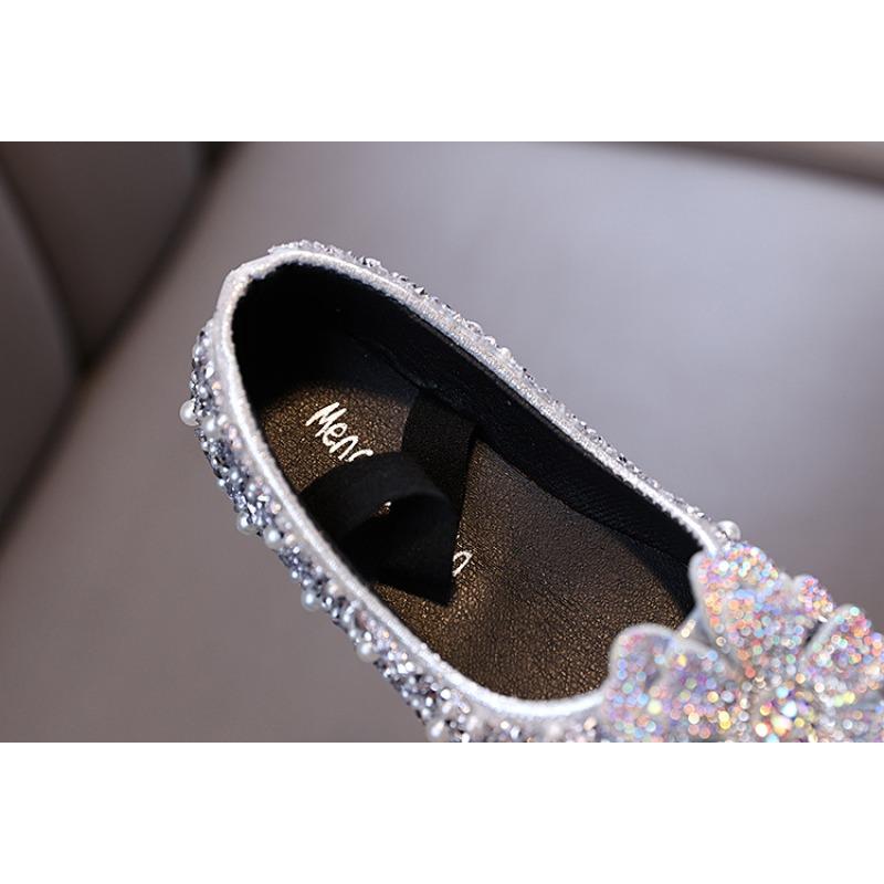 Autumn New Style Ladylike Baby Girl Children's Princess Rhinestone Single Shoes Leather Shoes Dance Performance Shoes
