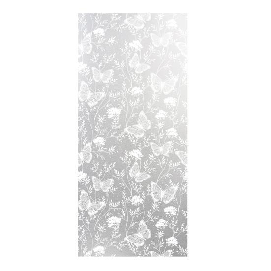 Window Privacy Film Static Window Clings Decorative Plants Butterflies Non-Adhesive Sticker Sun Blocking