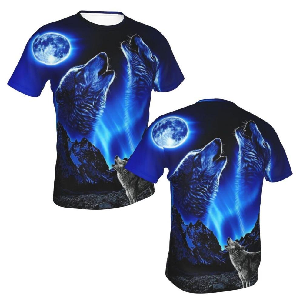 Fierce Animal Pattern 3D Digital Printing Men's Street Round Neck Short Sleeved T-shirt