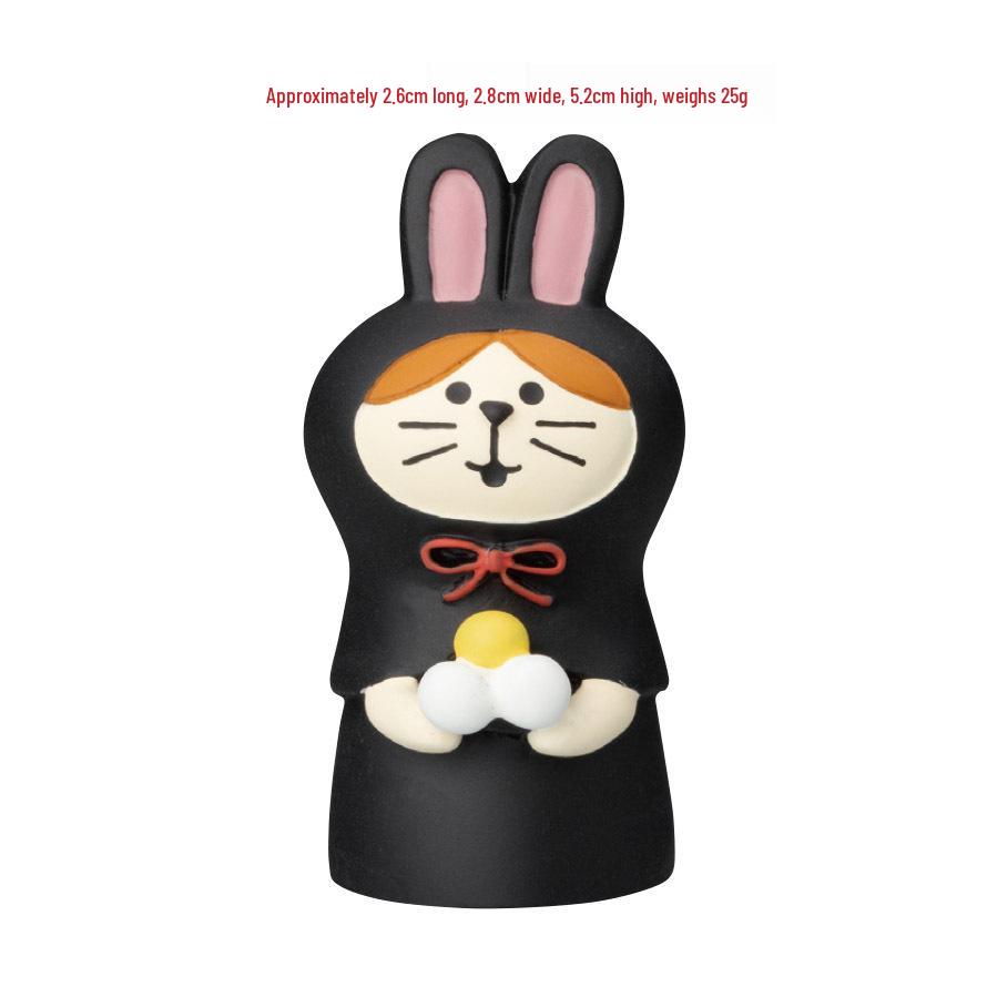 Mid-Autumn Festival Mooncake Box with Cat & Rabbit Resin Ornaments