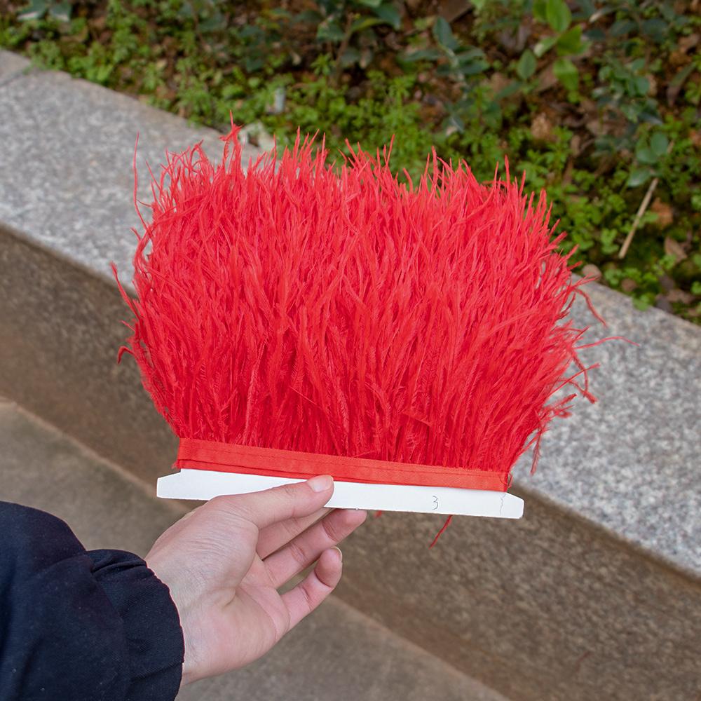 8-10 cm Högkvalitativ Strutsfjäder Trim Frans Naturliga Plymer Band För Hantverk Kläder Sybehör Bröllopsdekoration