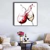 WCIC New Wine Glasses Clink Decoration Painting Art Cloth Home Background Wall Decoration Hanging Painting