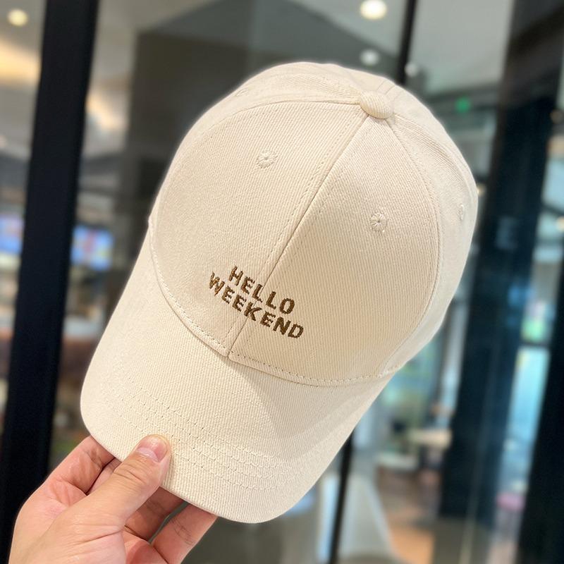 Korean Embroidered Alphabet Baseball Cap for Men and Women Young Couple Students Hard Topped Baseball Hat Japanese Retro Sun Hat