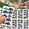 10 Vel Kleurrijke Monster Trucks Tattoo Stickers Voor Gezicht Arm Lichaam Decoratieve Waterdichte Tattoo Stickers Jongens Creatieve Cadeaus