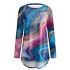Women's Fashion Casual Long Sleeve  Print Round Neck Pullover Top Blouse