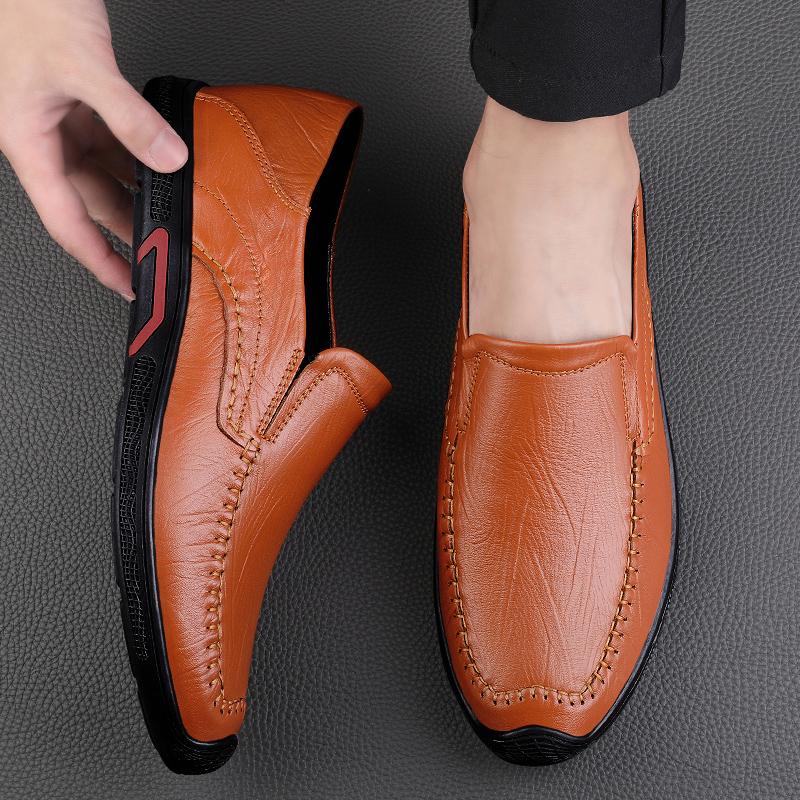 FashionLuxury Leather Shoes Italian Moccasins Formal Driving Shoes Men Loafers Slip On Flats Casual Shoes Men Sneakers Plus Size 37-46