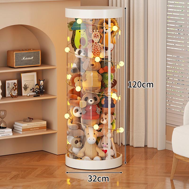 Large Capacity Transparent Toy Storage Bucket for Dolls and Plush Toys