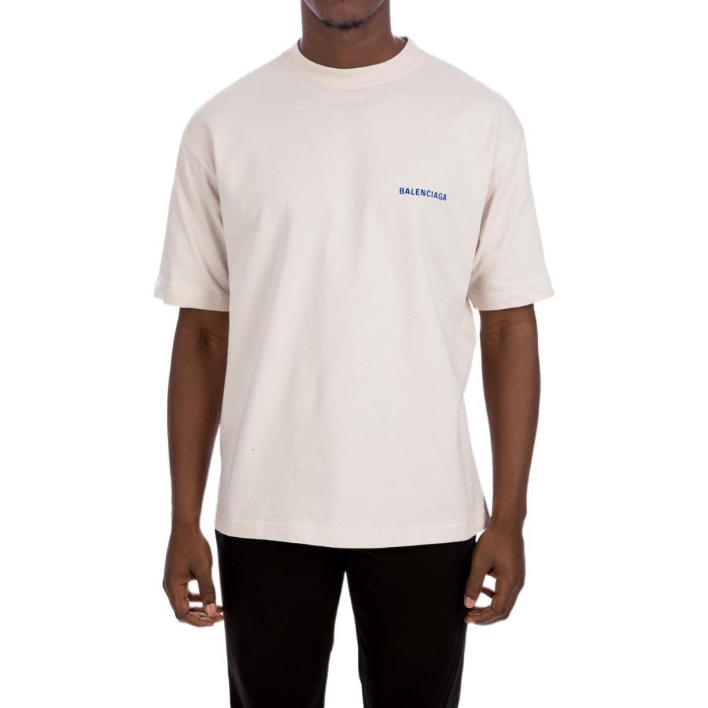 Balenciaga FW20 T Shirt Loose Fit Men's Ecru 612966TIVG59055