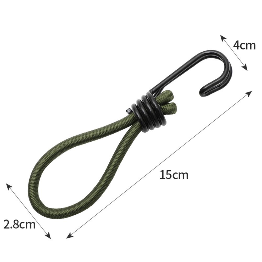 1-10x Outdoor Use Elastic Tent Bungee Rope With Hook Camping Canopy Luggage Stretch Buckle Ground Nail Strap Hiking Tent Accessories