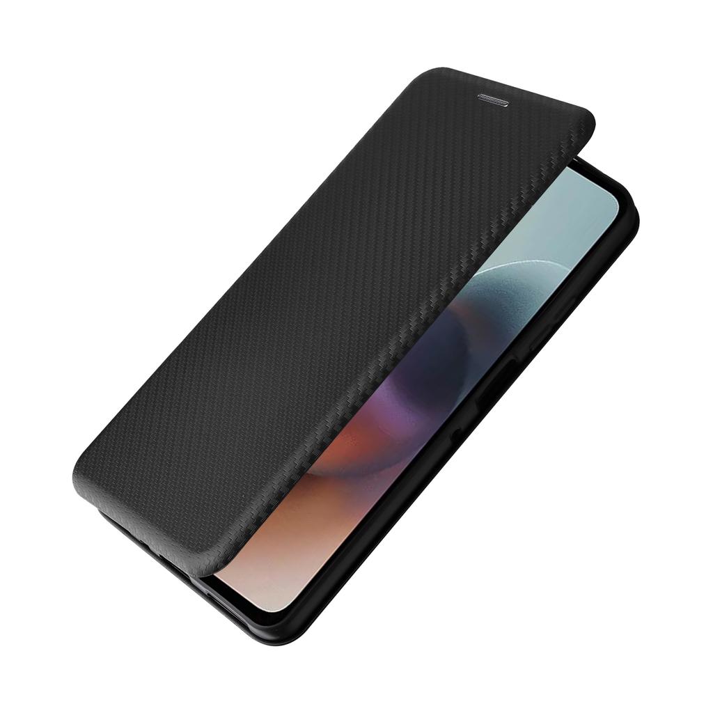 For Motorola Moto G56 5G Case Carbon Fiber Texture Drop-Proof PU Leather Phone Cover