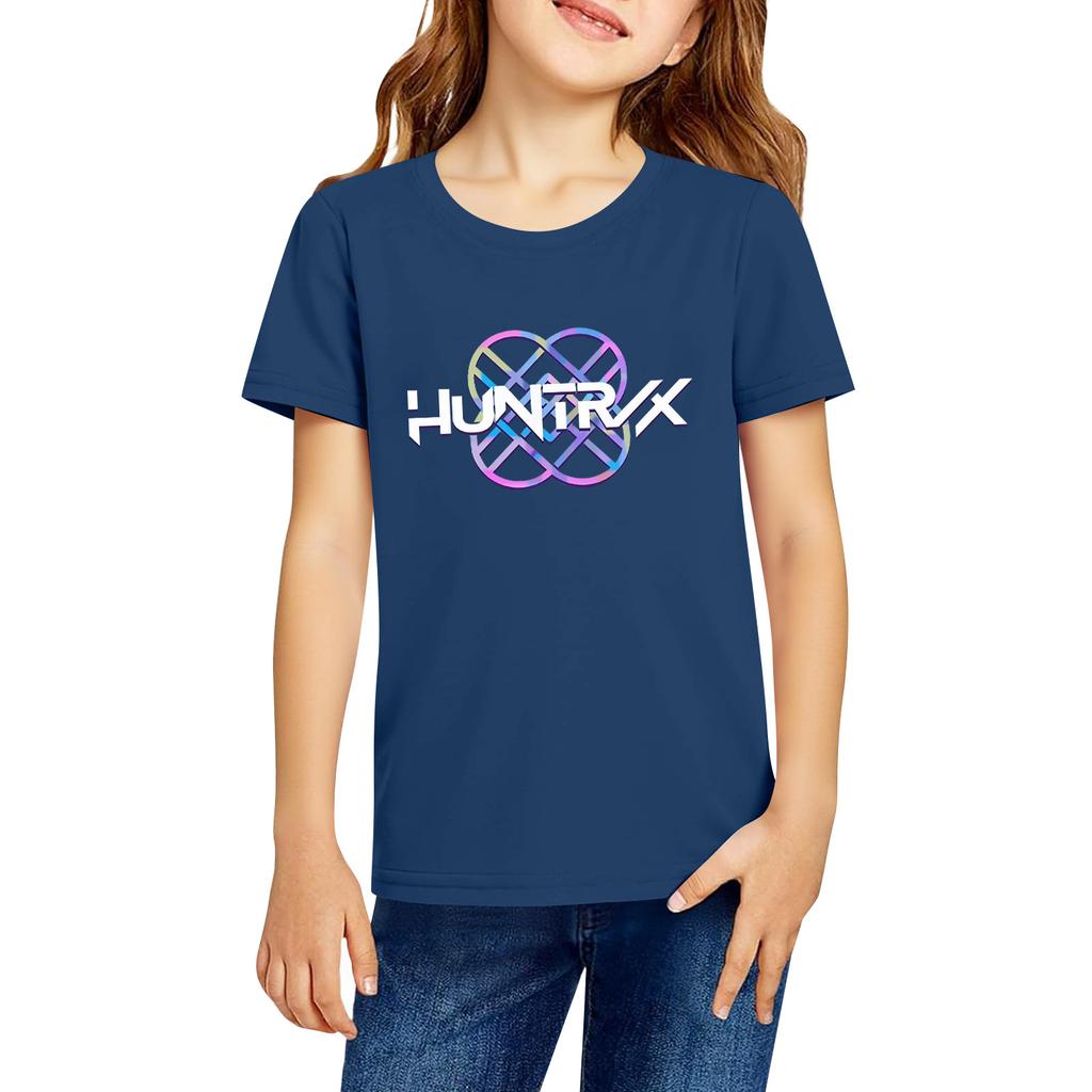 Fashionable Round Neck Short Sleeve Work Clothes Printed Tops For KID Summer Tops