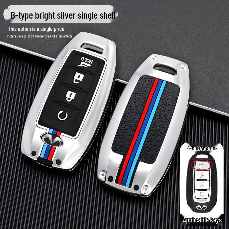 2020 Infiniti QX50/QX60 Key Cover: Metal Shell Key Bag with Buckle for Car Modification