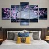5 Pieces Canvas Wall Arts Poster Painting Flower Plum Purple Modular Picture Print Home Decor For Living Room Artwork No Frame