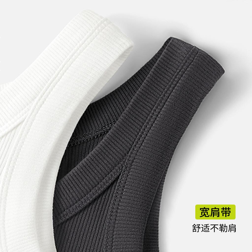 Débardeur à bretelles fines en coton pur pour femme, sous-vêtement de sport blanc ajusté, vêtement d'été respirant pour le printemps et l'été