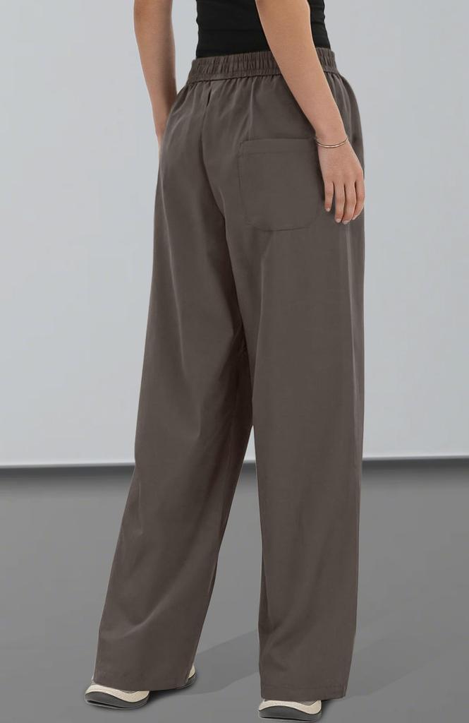 Maeau Cargo Work Loose Elastic Wide Simple Korean Solid with Street Size L Women's Pants, Pants, Fit, Waist, Fit, Style, Slimming, Color, Soft,
