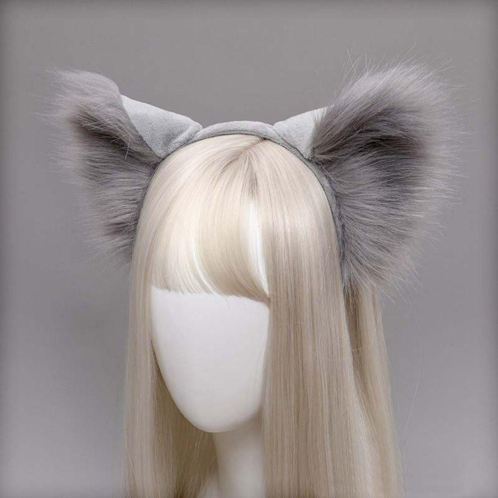 Cute Plush Fox Cat Ears Artificial Cosplay Hair Accessories Animal Ears Headwear  Christmas