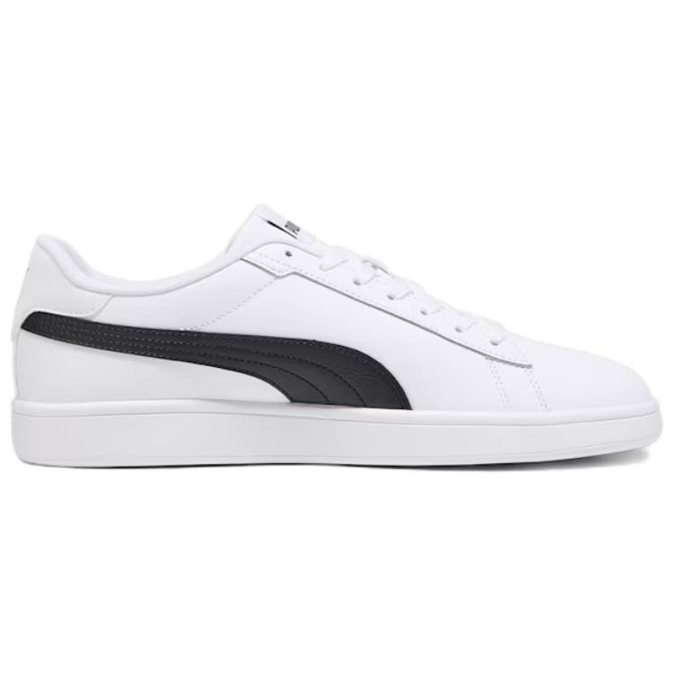 Puma Smash 3.0 L Comfortable Abrasion Resistant Low Top Skateboard Shoes Unisex White Black 390987-11
