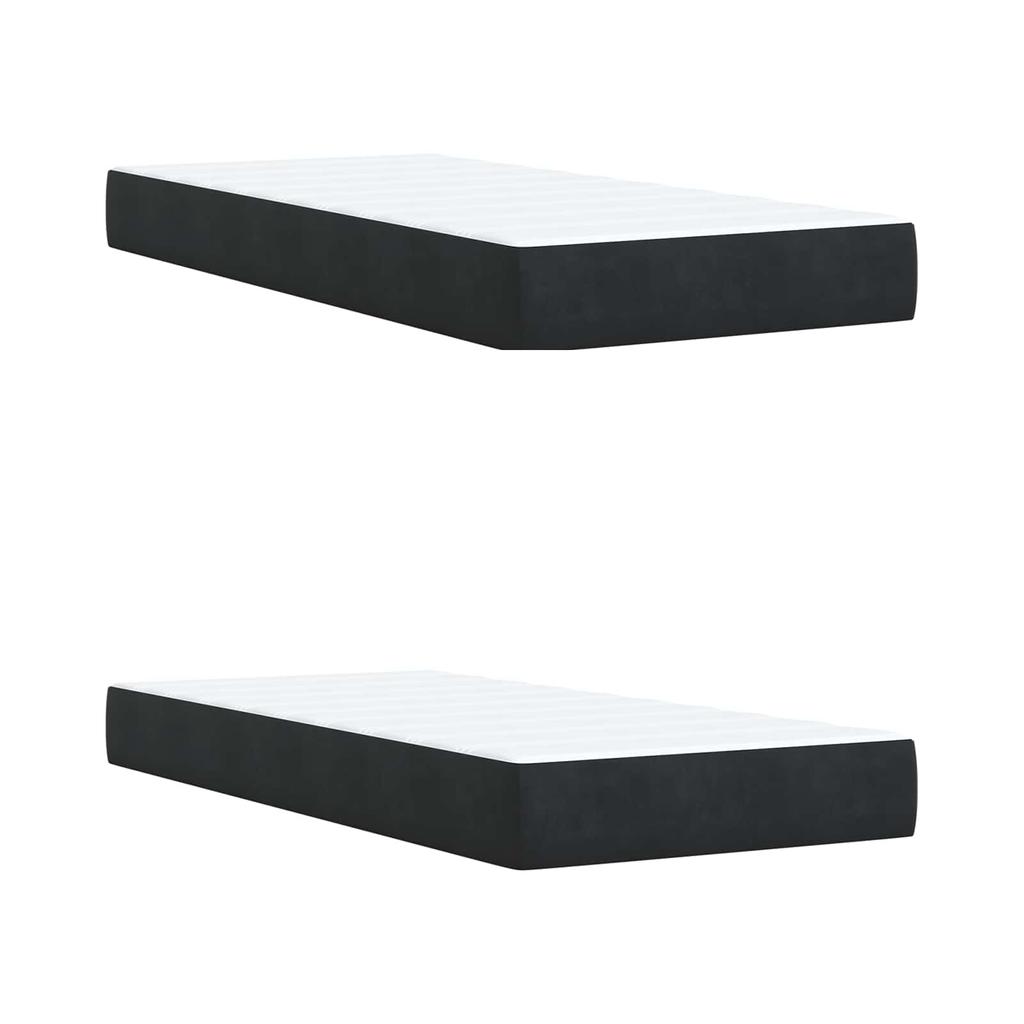 Box Spring Bed with Mattress Black 200 X 200 Cm Velvet