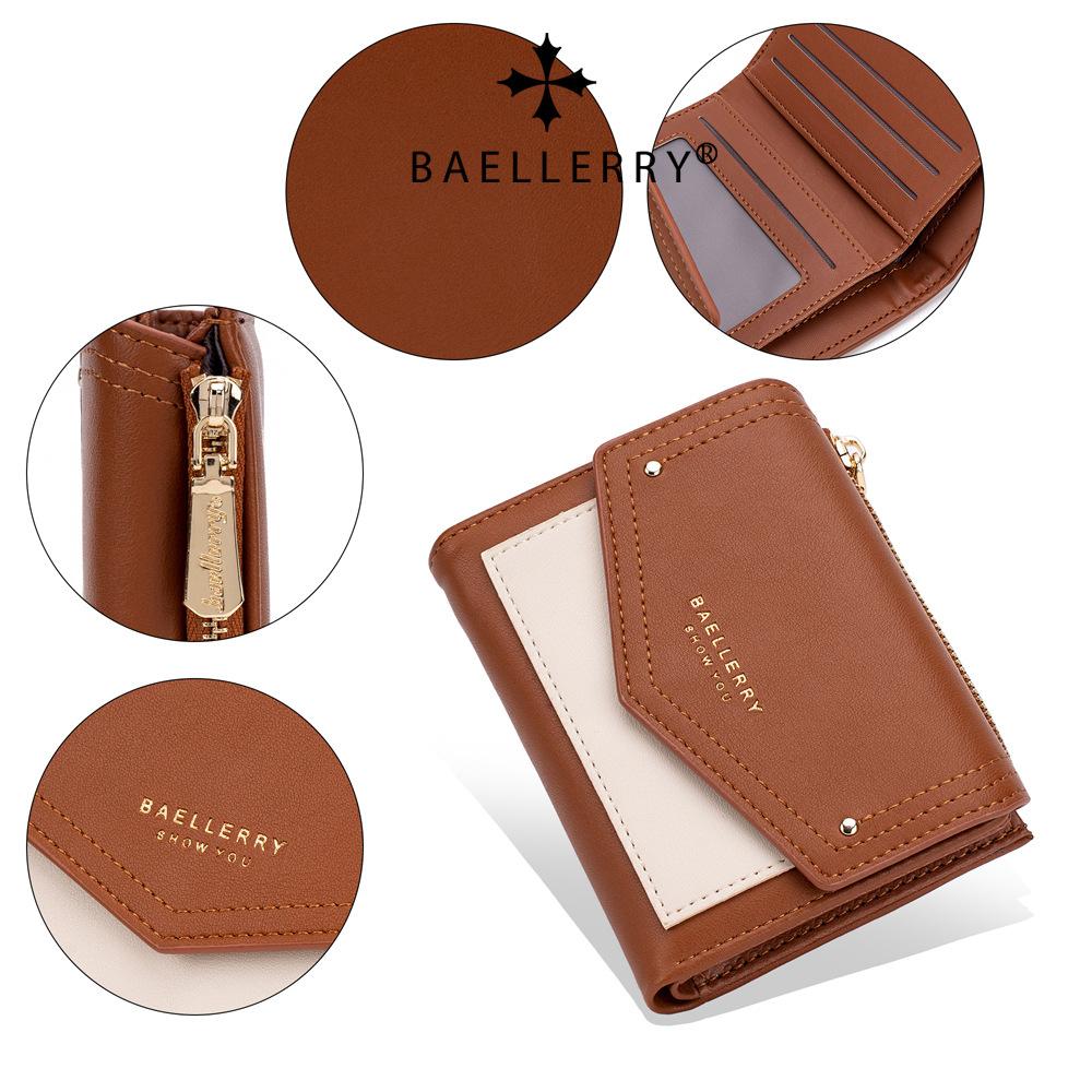 Baellerry Women's Short Wallet All Match Casual Zipper Coin Purse Multi-Card Holder