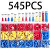 545 STK Assorted Crimp Spade Terminal isolert elektrisk ledningskoblingssett