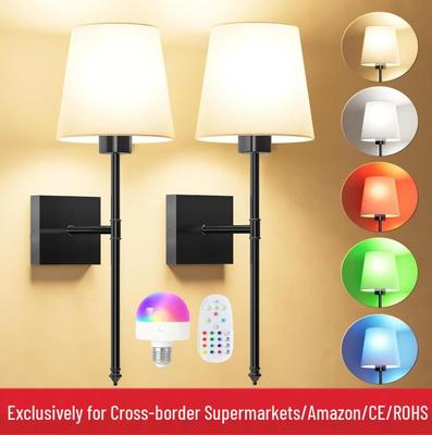 Wireless RGB Battery Wall Light with Remote Control for Bedroom, Living Room, or Stairway