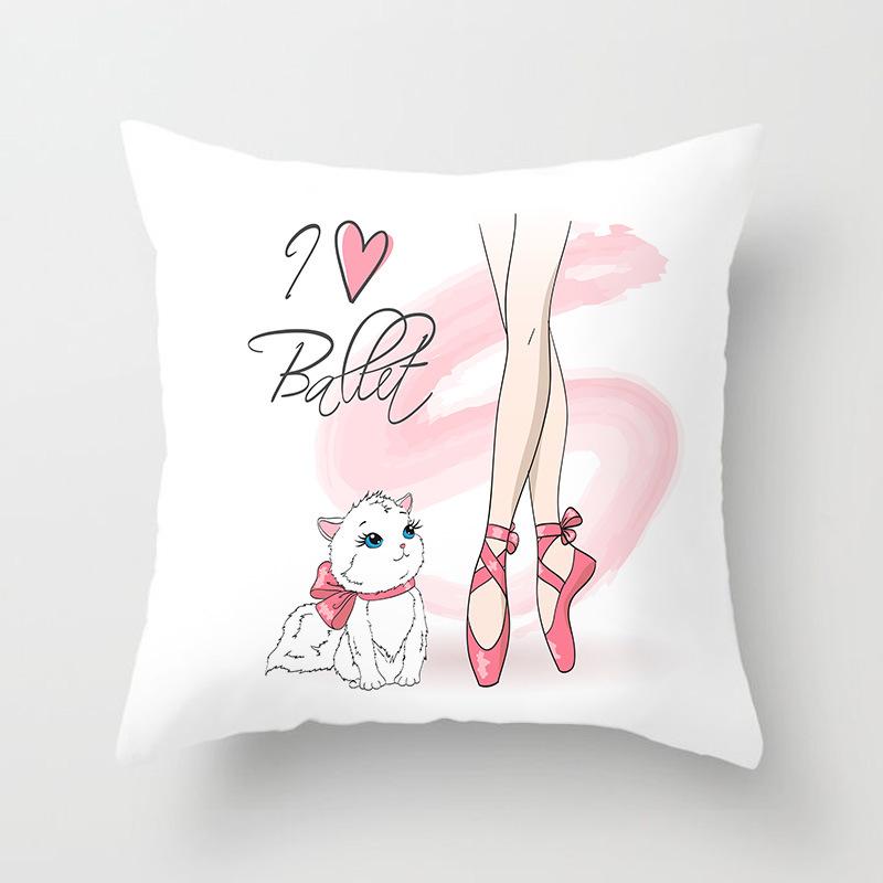 Ballet Dance Girl Pillow Cover Home Material Sofa Pillow Cushion Cover Ins Style Sleeping Side Premium Durable