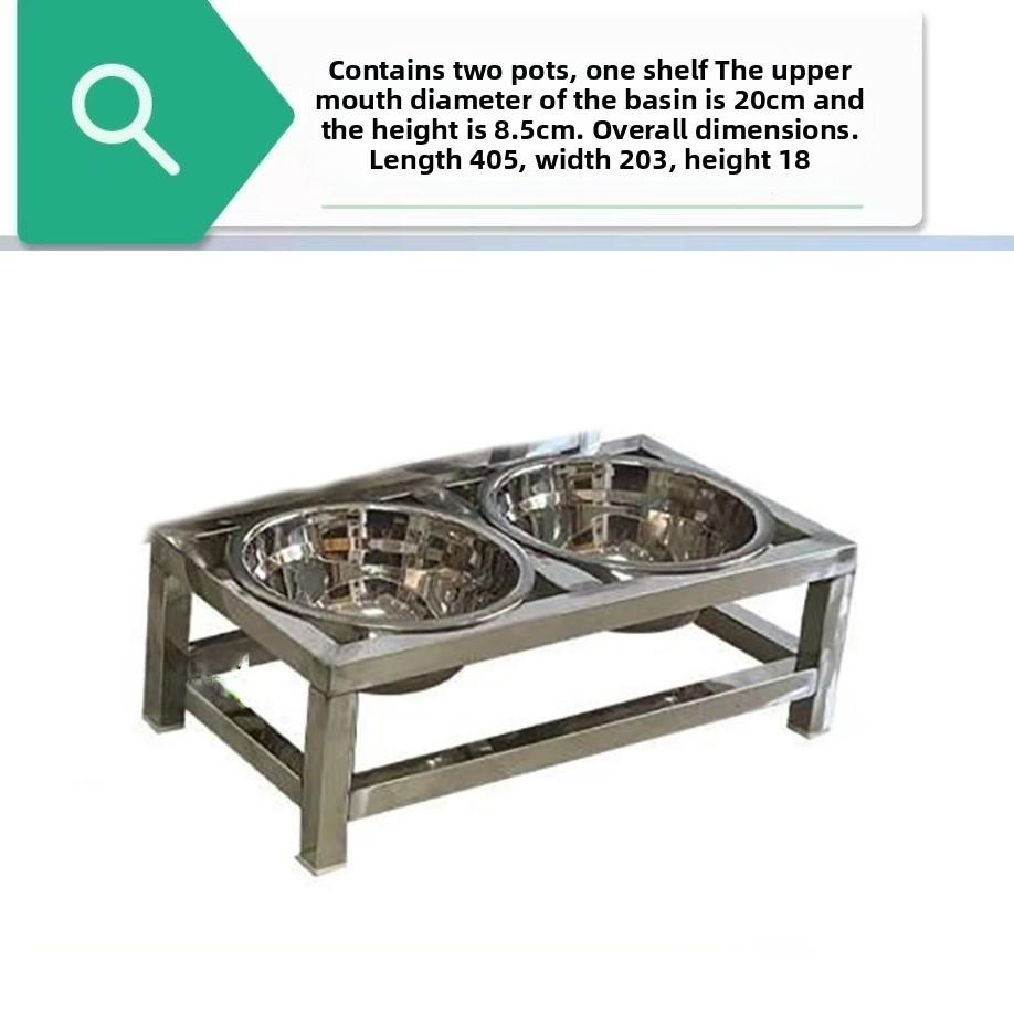 Stainless Steel Dog Food Bowl Fix Prevent Knocked Over Double-bowl Protection Neck Easy Clean Pet Feeding Products Accessories
