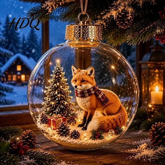 Decorative Ornaments for Home Glowing Christmas Story Ornament Mini Holiday Scene In Ball Light Up Hanging Baubles Clear Plastic Ball Xmas