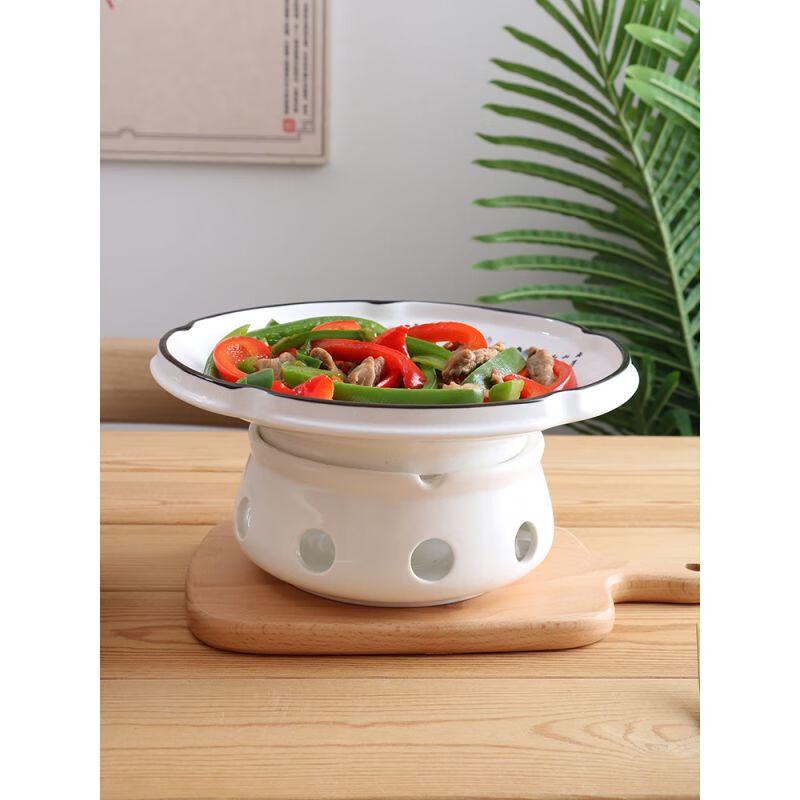 Ceramic Food Warmer with Alcohol/Candle Stove