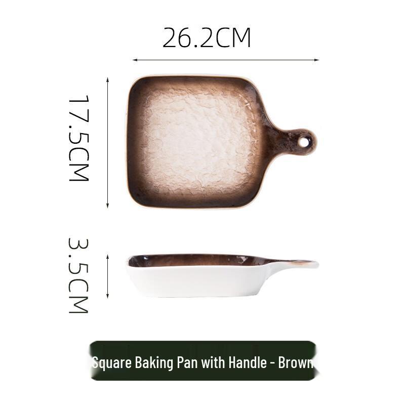 Zhishi Ceramic Baking & Serving Tray with Handle