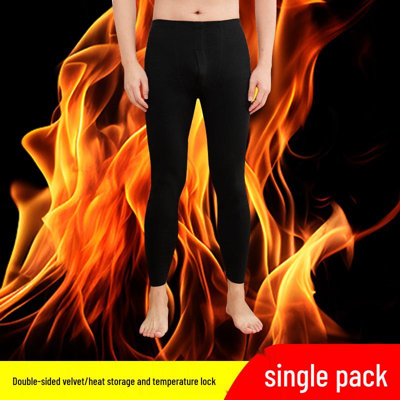 Men's Seamless High Waist Thermal Leggings - Warm Cotton Wool Autumn Pants
