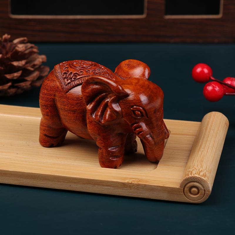 

10 см Дерев яна статуетка слона Індійські фігурки фен-шуй Успіх Удача Багатство Настільна прикраса