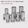 1Pcs Connector Adapter Pipe Joint 304 Stainless Steel BSPT Hose Connector 1/8" 3/8" 1/2" 1/4" Male Thread Pipe Fitting