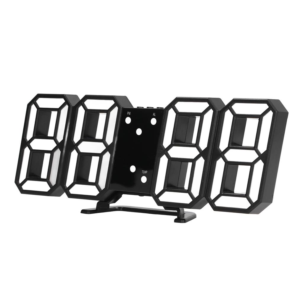 3D LED Digital Clock Intelligent Voice Control Time Date Temperature Display Automatic Brightness Adjustment Clock
