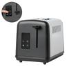2 Slice Stainless Steel Toaster with Touchscreen Interface and Adjustable Toasting Levels for Bread and Bagels