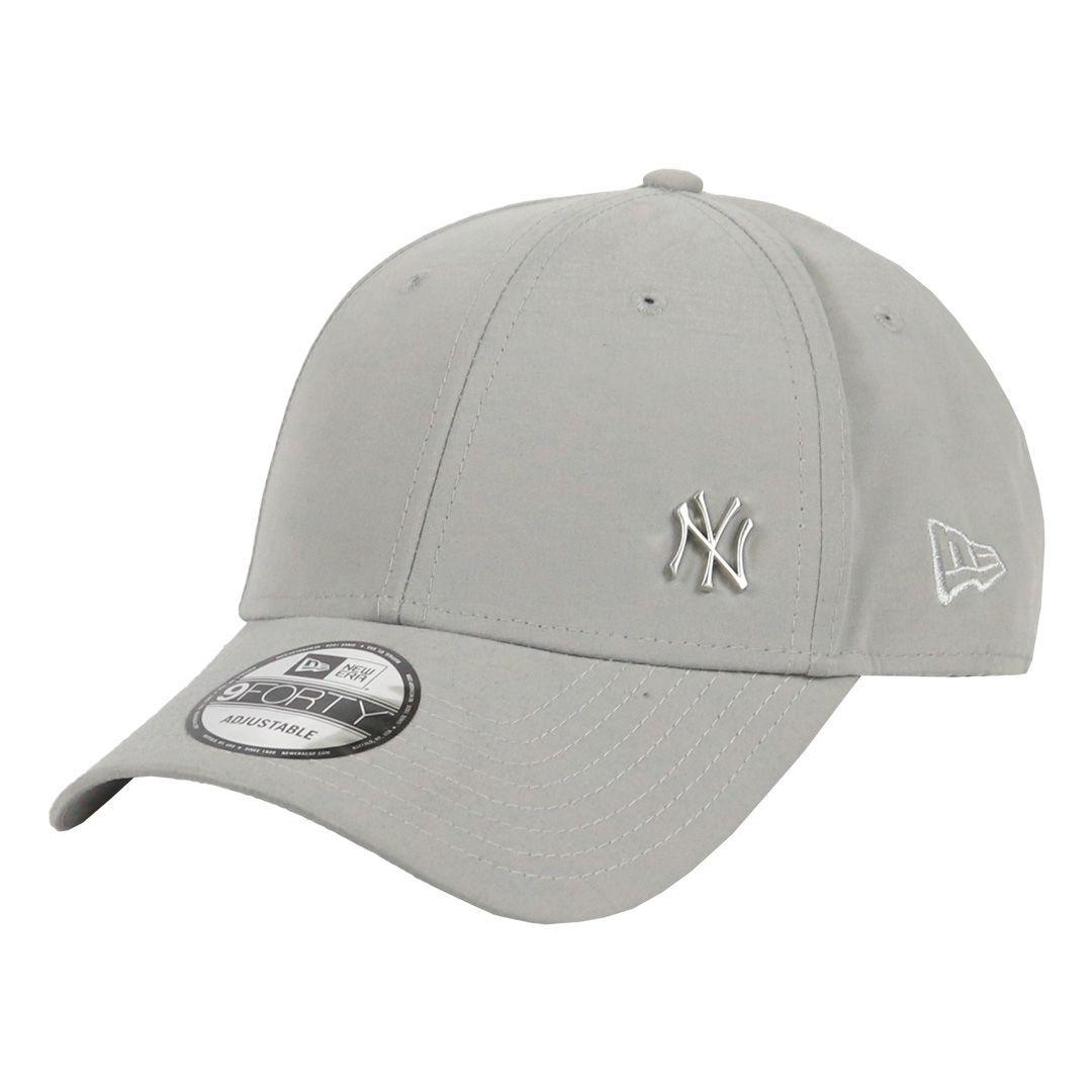 Used New Era Cap Metal Logo NEW ERA 9FORTY FLAWLESS New York Yankees Flawless Men s Women s Mini Logo MLB Hat Baseball Cap New York Yankees Gray