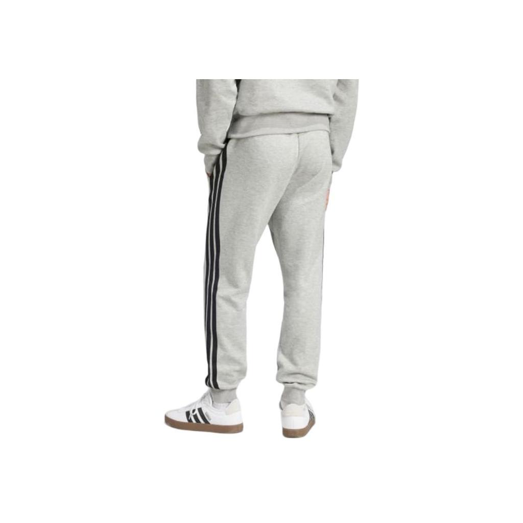 Adidas Полосатые трикотажные спортивные брюки зауженного кроя со средней посадкой Мужские брюки Средне-серый JE6318