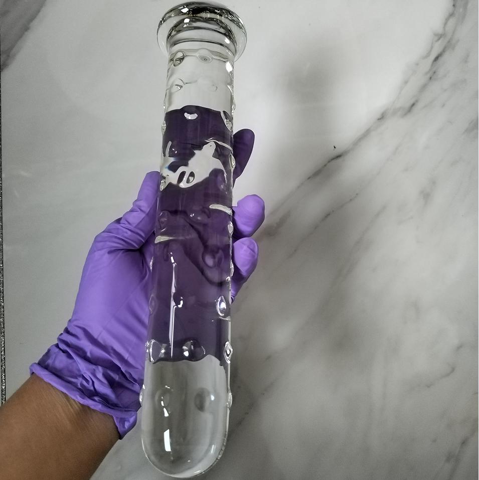 VaHppy Extra großer Glasdildo 1000g 25*5cm Penis Masturbation für Frauen Gay Pellet Reibung SM BDSM Sexspielzeug Erwachsene Sexprodukte