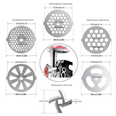 Stainless Steel Knife & Grate for Meat Grinder and Sausage Maker